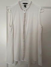 H&M Ärmellose Bluse weiß Gr