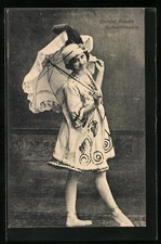 Ansichtskarte Spitzentänzerin Christel Revant mit Schirm 