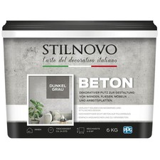 STILNOVO Beton, mineralischer Echtbeton, Betonoptik Betonlook, dunkelgrau, 6 kg