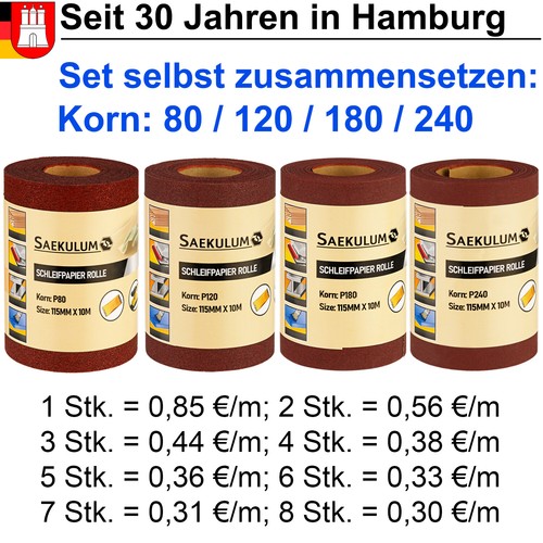 Schleifpapier rollen set korn - set,