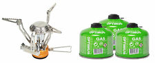LACD Gas Stove Tirich Mir - Gaskocher + 3 Stück Optimus Gaskartuschen 230g