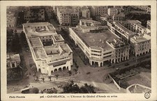 CASABLANCA Africa CPA um 1930 Fliegeraufnahme Postcard Avenue General avion