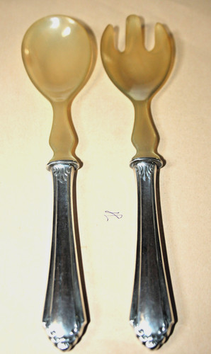 Vintage salatbesteck aus horn - vintage,