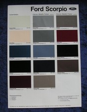 Ford Scorpio, Farbkarte, Farben und Polster Prospekt 7.1985