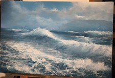 Ozean, Seemotiv, Naturwunder Meereswelle. Ölgemälde/Leinwand. 2021 