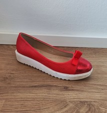 Trendy Damen Ballerinas mit kleinem Keilabsatz in Rot sportlich chic bequem 36