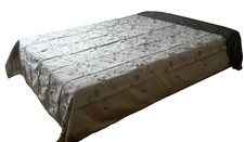 Tagesdecke echte Seide Bettüberwurf Steppdecke 270 x 215 silbergrau Einzugsdecke