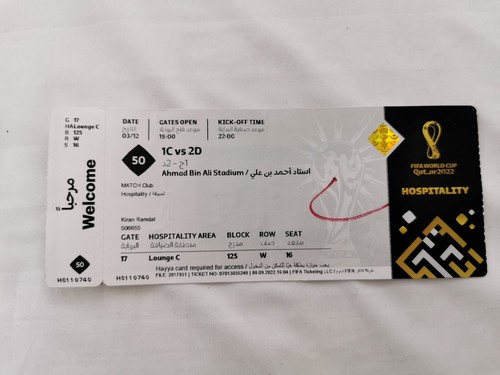 Used ticket world - cup, 2022