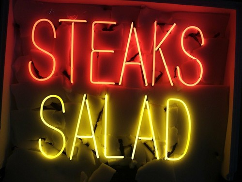 Steaks salad glas - steaks,