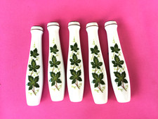 Rarität   : 6 Besteck Porzellangriffe WEINLAUBDEKOR