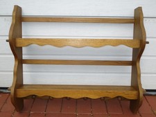 Tellerregal, Dekor Eiche, ca. 85cm x 65,5cm, Tiefe 17cm