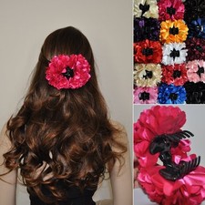 Haarklammer Blume Satin Zopfhalter Haarschmuck Haarclip Haarspange bunte Farben