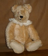 Teddybär von Haida-Albert-Mohair-unbespielt-cremebeige-Brummstimme-Zustand 1