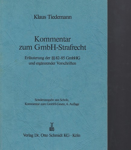 Kommentar zum gmbh - zum, gmbh-strafrecht