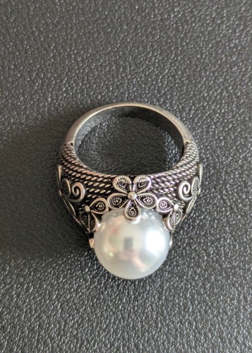 Ring fleur perle vintage - perle,