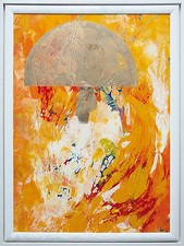 Jozsef Toth *1944: Der goldene Schein, Öl-Lackgemälde 65 x 90 cm um 1996 Licht