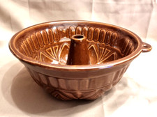 Alte bäuerliche Keramik Guglhupf-Form Backform Braun  26,5  Kuchenform Landhaus