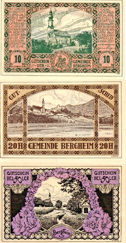 Notgeld gemeinde bergheim - gemeinde,