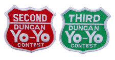 SET 2x DUNCAN YO YOYO CONTEST 2. & 3. PLATZ TUCHABZEICHEN PATCHES