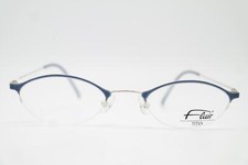 Vintage Brille Flair 435 TITAN Blau Silber Halbrand Brillengestell eyeglasses