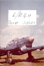 D065 Foto Wehrmacht Farbe colour Repro WL Flugzeug Ju87 Stuka Emblem + pers Name