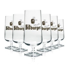 6x Bitburger Glas 0,25l Pokal