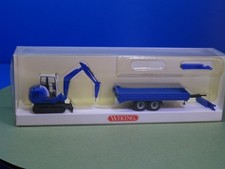 Wiking 6584036 Mini Bagger mit Hydraulikhammer u. Tandemtrai. H0 1:87 Top WAO122