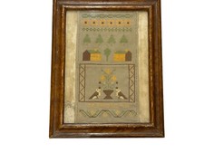 Volkskunst Sampler Häuser