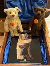 Steiff Teddybären mit Holzkiste, Eine Liebe fürs Leben, Top Zustand, 2 Teddybäre