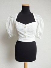 Weiße Crop Puffärmel