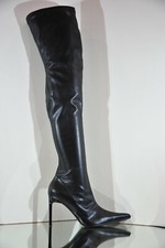 Fuss Overknee Stretch High Heel Stiefel,schwarz,spitz,Italy,Gr.38