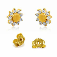 1 Paar Ohrstecker Blume mit Zirkonias -Echt Gold333(8K)-Deutsche Herstellung-01