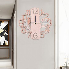 Wanduhr Küchenuhr Design modern Küche Vintage Quarzuhr Uhr Retro Holz 23cm