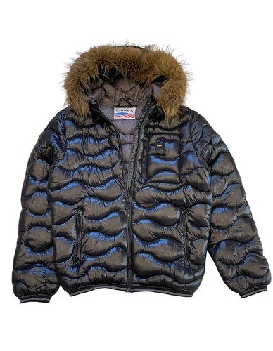 Blauer usa daunenjacke mit - daunenjacke,