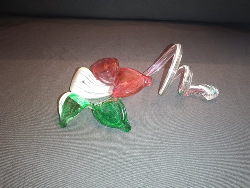 Glasblume mit stiel - mit, handarbeit