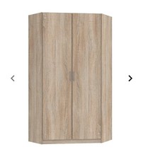 Eckschrank Sonoma Eiche mit 2 Kleiderstangen und Regalfächern