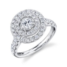 14K Weissgold Runde Diamant