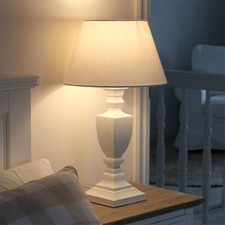Tischlampe JERSEY weiß Landhausstil H51,5cm Tischleuchte E14 Country Farmhouse