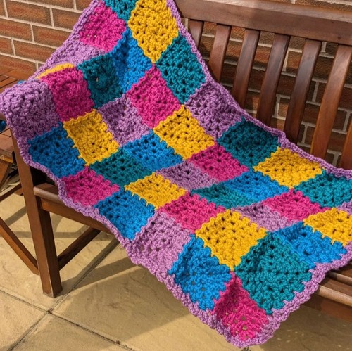 Grobstrick patchwork bedrunner - patchwork,