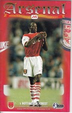 Matchday Programme Arsenal Nottingham Forest 1995/96