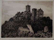 EISENACH / WARTBURG / ORIGINAL-RADIERUNG VON W. LEO ARNDT / UM 1920