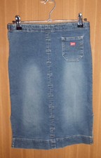 Miss Sixty Damen-Bleistift-Jeans-Rock Grösse W29 Blau mit Bleaching-Effekten
