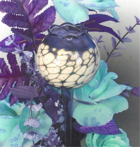 Gießkugel glas blau - gießkugel,