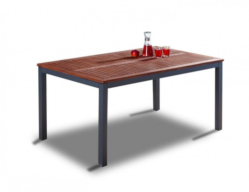 Alu gartentisch mit holzplatte - alu-gartentisch,