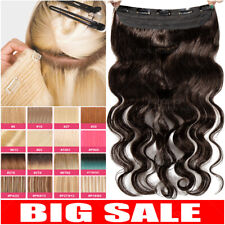 DICK One-Piece Clip In Remy Echthaar Extensions Weft Tressen Haarteil Gewellt DE