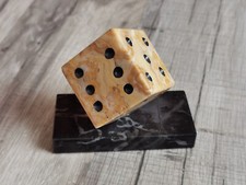 Vintage Schreibtischobjekt Würfel a.Sockel Saalburger Marmor Marmorwerk Saalburg