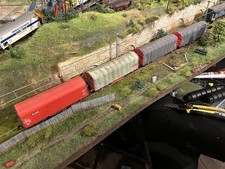 H0 4x Schiebeplanwagen Gealtert NEM Patina