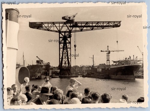 Danzig 1930er hafen baukran - -,