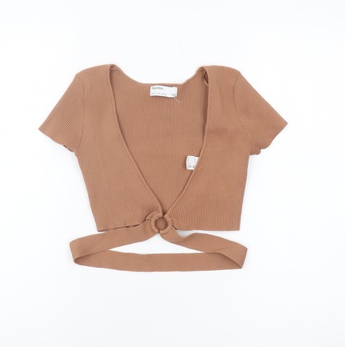 Bershka damen braun cropped - bershka,