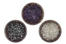  100mm Schale Hämatit Bergkristall Amethyst Chips Speckstein  Be- und Entladen S